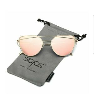 SojoS Cat Eye Mirrored Flat Lenses